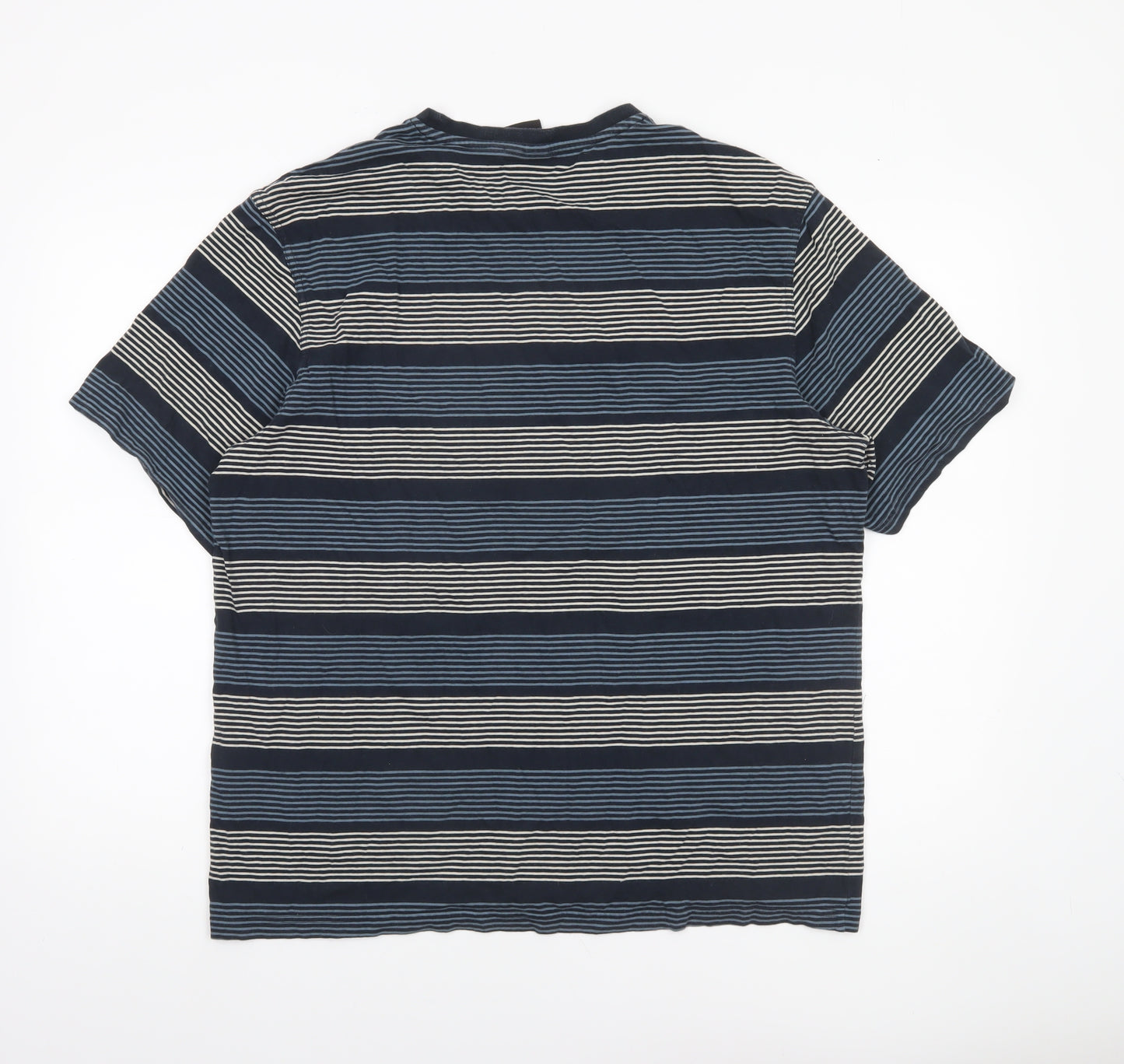 Barbour International Men's Blue Striped Relaxed Fit Cotton T-Shirt L