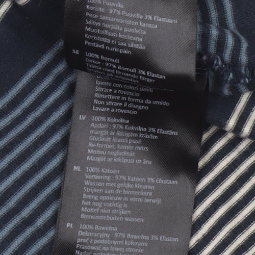 Barbour International Men's Blue Striped Relaxed Fit Cotton T-Shirt L