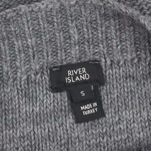 River Island Womens Grey Cable Knit Cropped Tank Top Size S