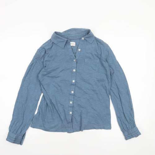 Mistral Women's Blue Cotton Long Sleeve Button-Up Shirt Size 10