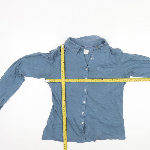 Mistral Women's Blue Cotton Long Sleeve Button-Up Shirt Size 10