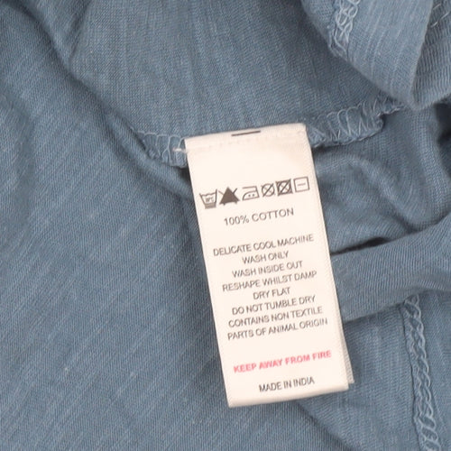 Mistral Women's Blue Cotton Long Sleeve Button-Up Shirt Size 10