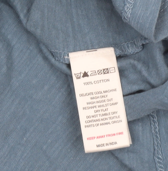 Mistral Women's Blue Cotton Long Sleeve Button-Up Shirt Size 10