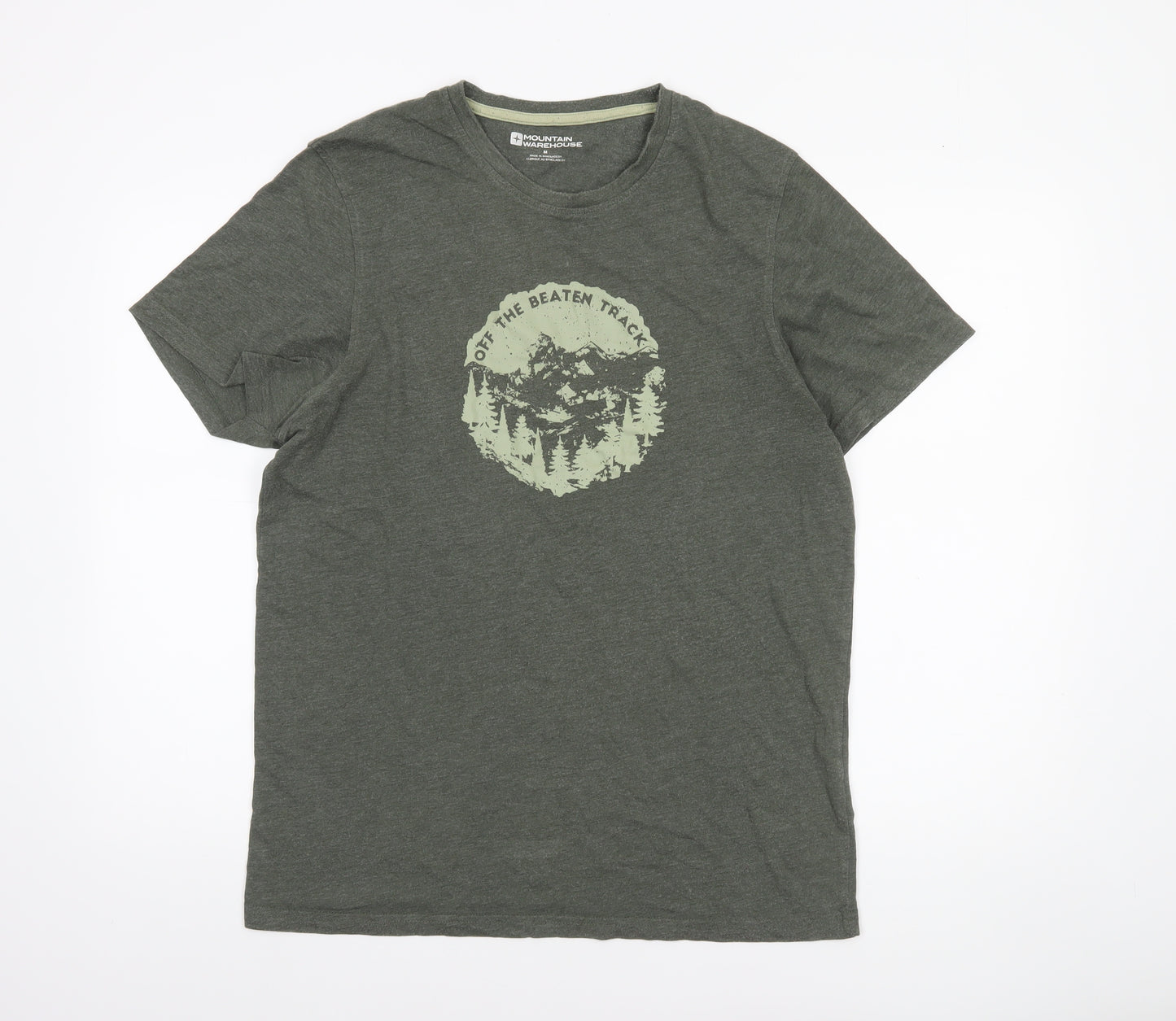 Mountain Warehouse Men's Green Graphic Outdoor T-Shirt M Regular Fit