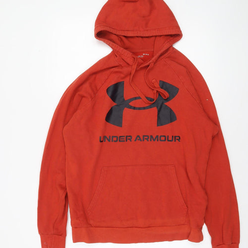 Under Armour Men's Red Pullover Hoodie Size M Loose Fit Sportswear