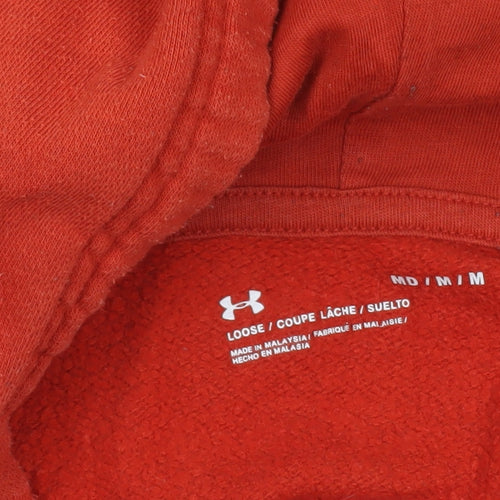 Under Armour Men's Red Pullover Hoodie Size M Loose Fit Sportswear