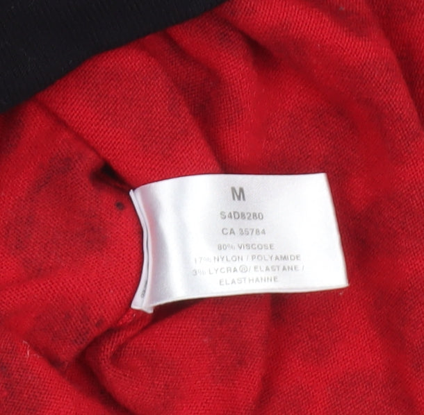 Precis Women Red Leopard Print Knit Pullover Jumper Size M
