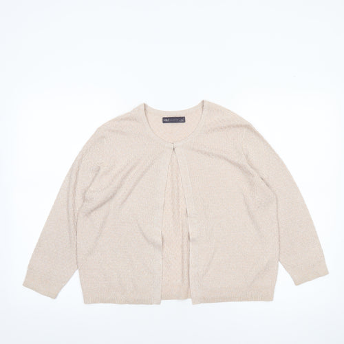 Marks and Spencer Women’s Beige Metallic Knit Cardigan Size 14