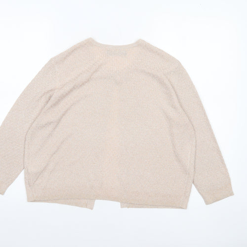 Marks and Spencer Women’s Beige Metallic Knit Cardigan Size 14