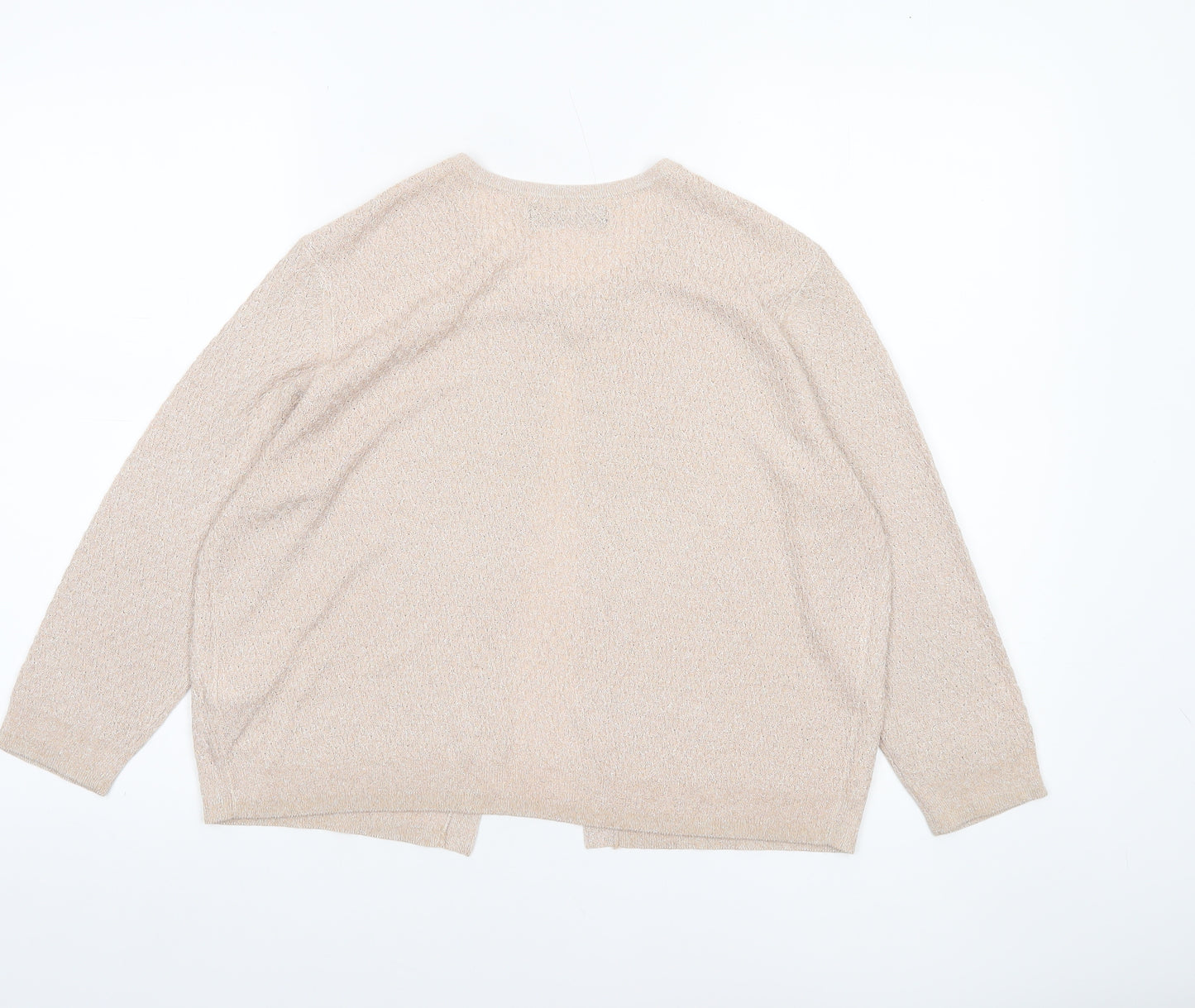 Marks and Spencer Women’s Beige Metallic Knit Cardigan Size 14