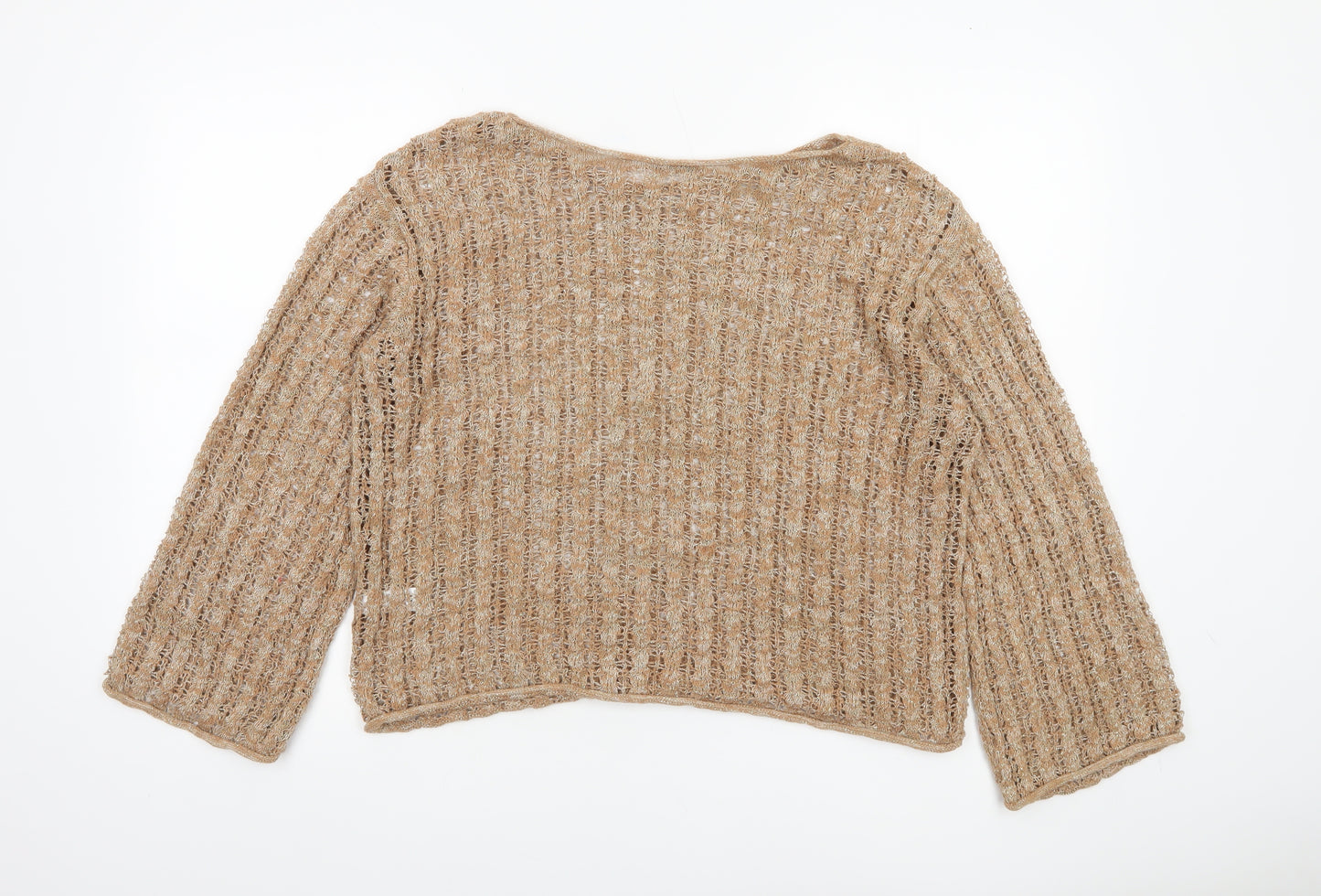 Tu Women’s Beige Open Knit Pullover Jumper Size 14
