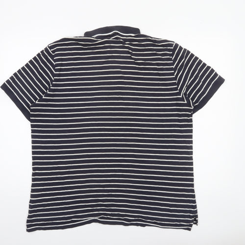 Musto Men’s Blue Striped Cotton Polo Shirt 2XL Regular Fit