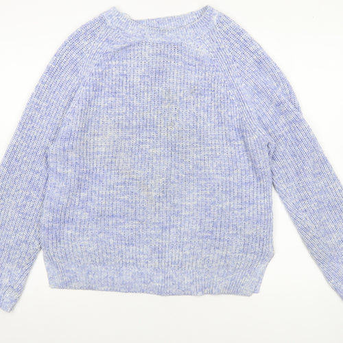 Marks and Spencer Women's Blue Chunky Knit Cotton Jumper M