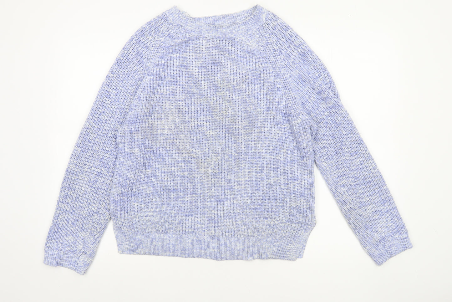 Marks and Spencer Women's Blue Chunky Knit Cotton Jumper M