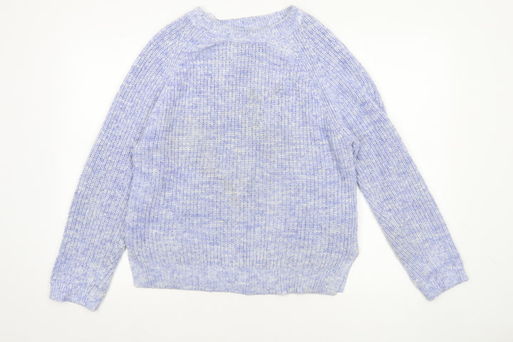 Marks and Spencer Women's Blue Chunky Knit Cotton Jumper M