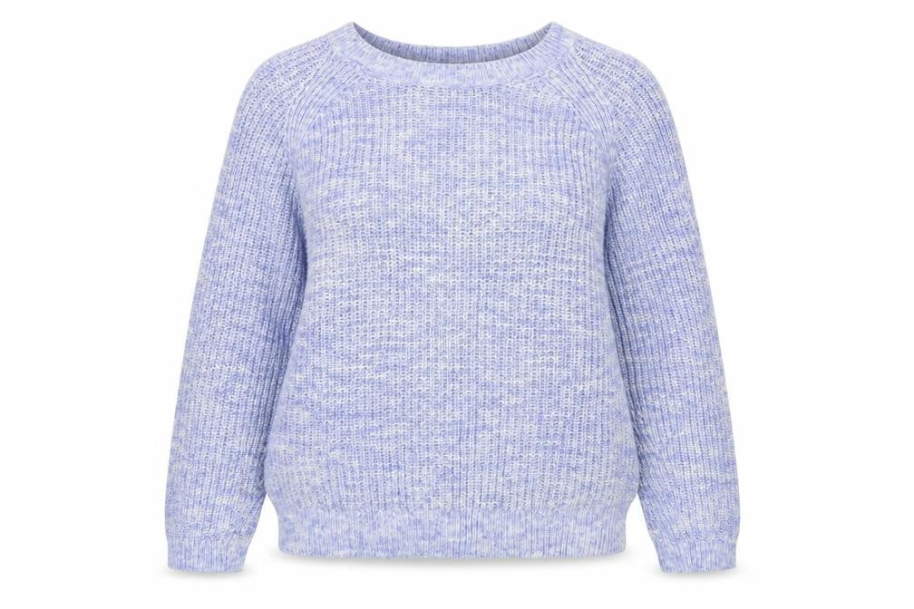 Front view of Marks & Spencer Women's Blue Chunky Knit Cotton Jumper M