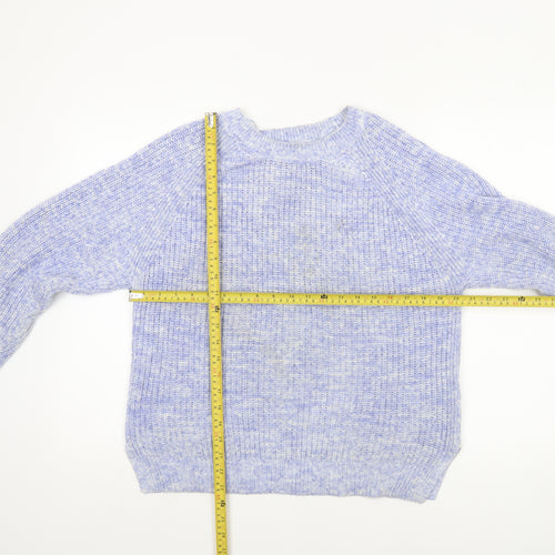 Marks and Spencer Women's Blue Chunky Knit Cotton Jumper M