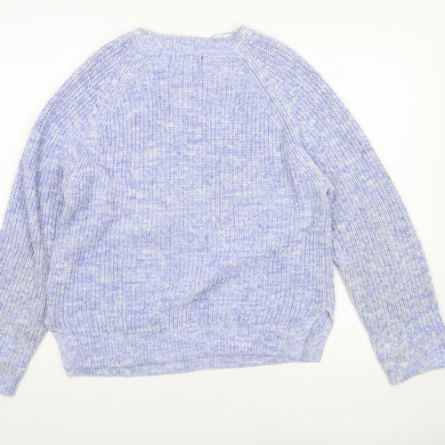 Marks and Spencer Women's Blue Chunky Knit Cotton Jumper M