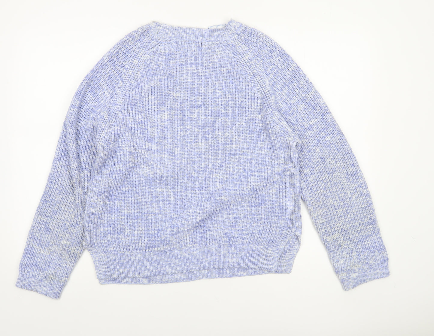 Marks and Spencer Women's Blue Chunky Knit Cotton Jumper M