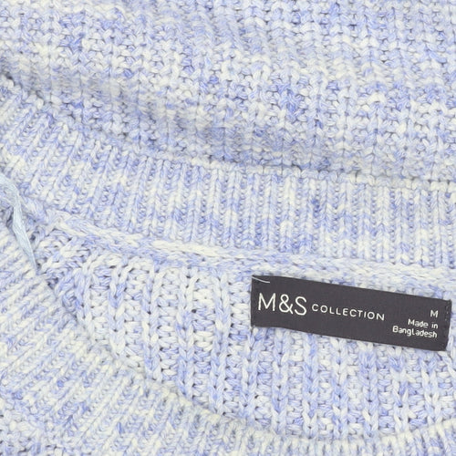 Marks and Spencer Women's Blue Chunky Knit Cotton Jumper M