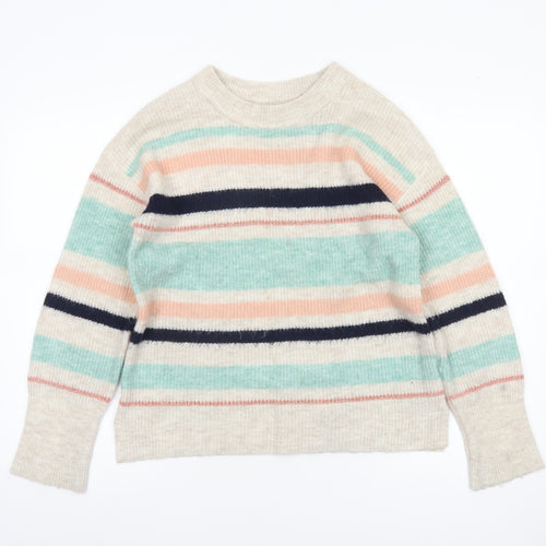 Oasis Women’s Multicoloured Striped Knit Crew Neck Jumper Size S