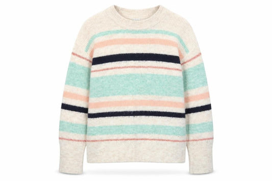 Front view of Oasis Women’s Multicoloured Striped Knit Crew Neck Jumper, size S