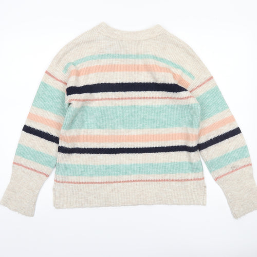 Oasis Women’s Multicoloured Striped Knit Crew Neck Jumper Size S
