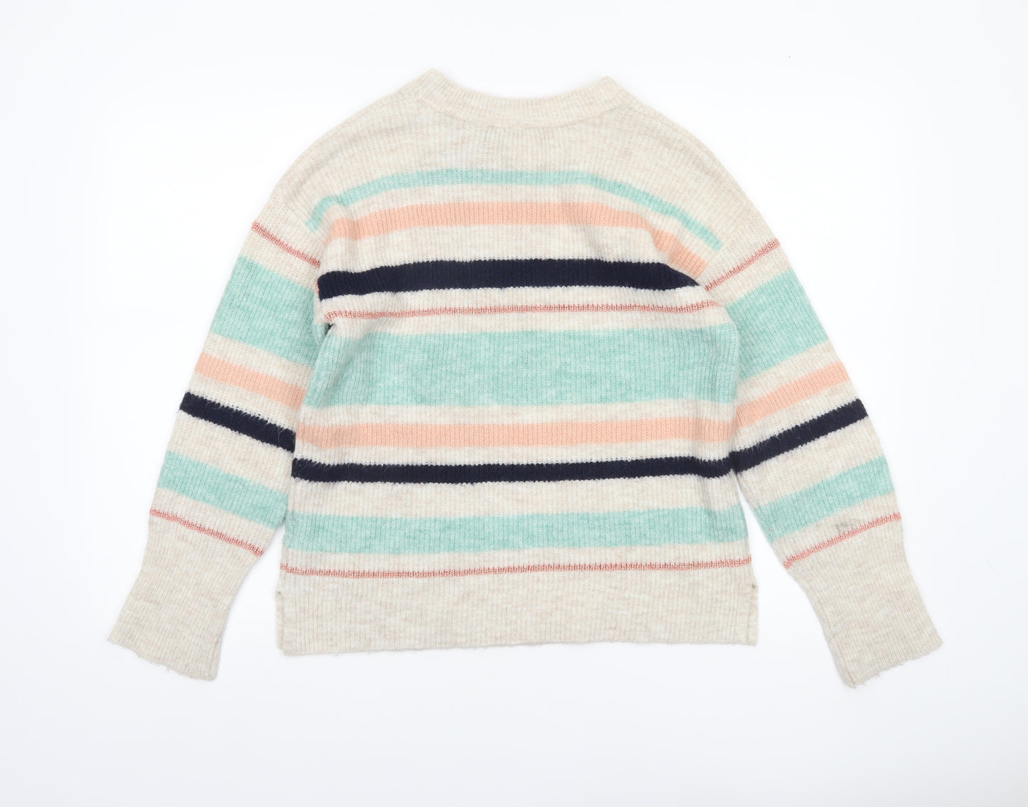 Oasis Women’s Multicoloured Striped Knit Crew Neck Jumper Size S