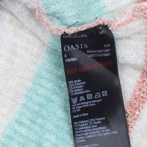 Oasis Women’s Multicoloured Striped Knit Crew Neck Jumper Size S