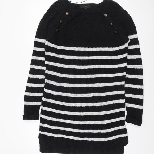 Next Womens Black & White Striped Long Sleeve Knit Jumper Size 12