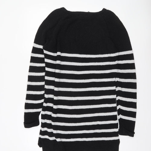 Next Womens Black & White Striped Long Sleeve Knit Jumper Size 12