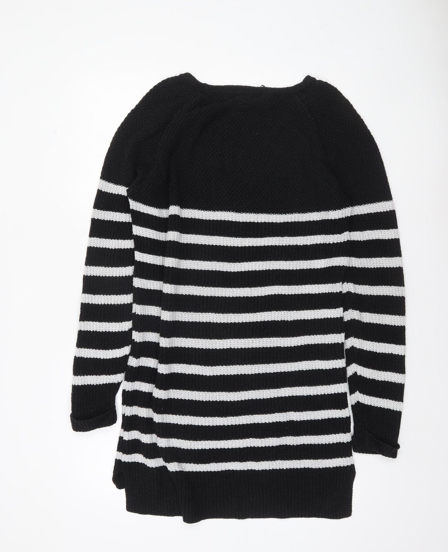 Next Womens Black & White Striped Long Sleeve Knit Jumper Size 12