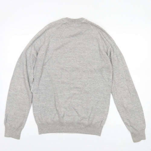 Fred Perry Men's Grey Wool Crew Neck Pullover Jumper XS