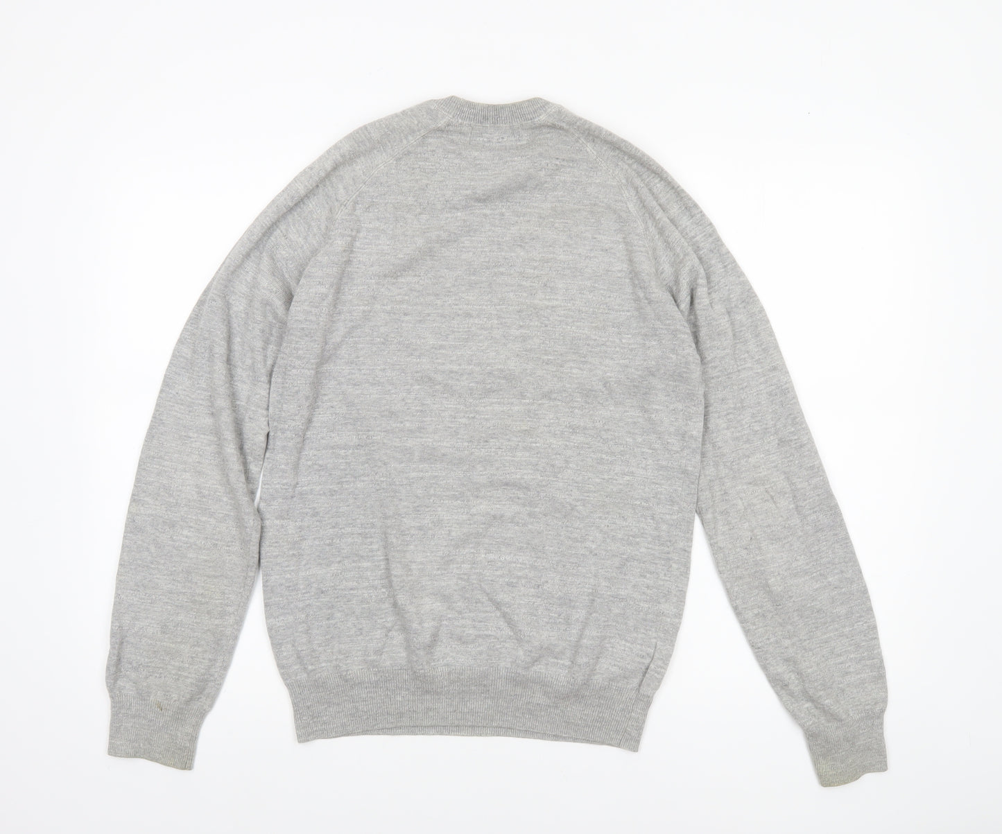 Fred Perry Men's Grey Wool Crew Neck Pullover Jumper XS