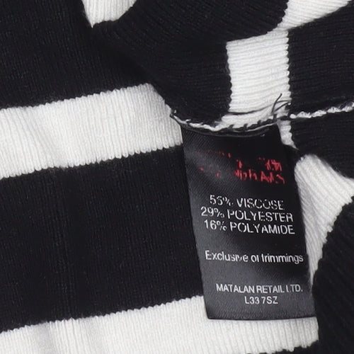 Et Vous Women's Black White Striped Tank Top Size 18 Knit Sleeveless