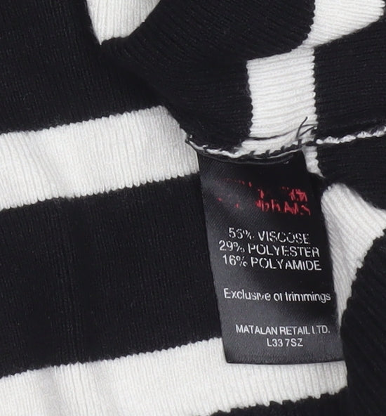 Et Vous Women's Black White Striped Tank Top Size 18 Knit Sleeveless