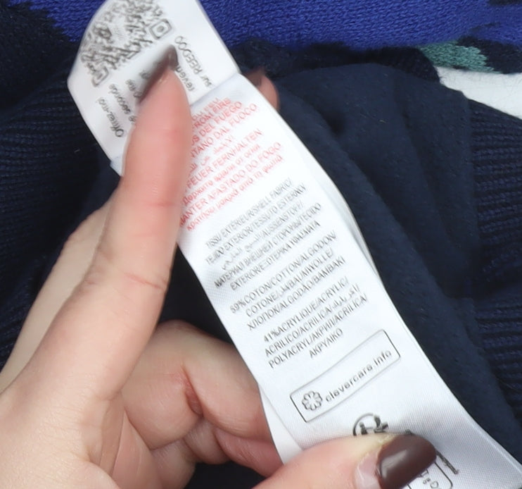 Du Pareil au Même Boys Blue Dinosaur Full Zip Cardigan 5 Years Cotton Blend