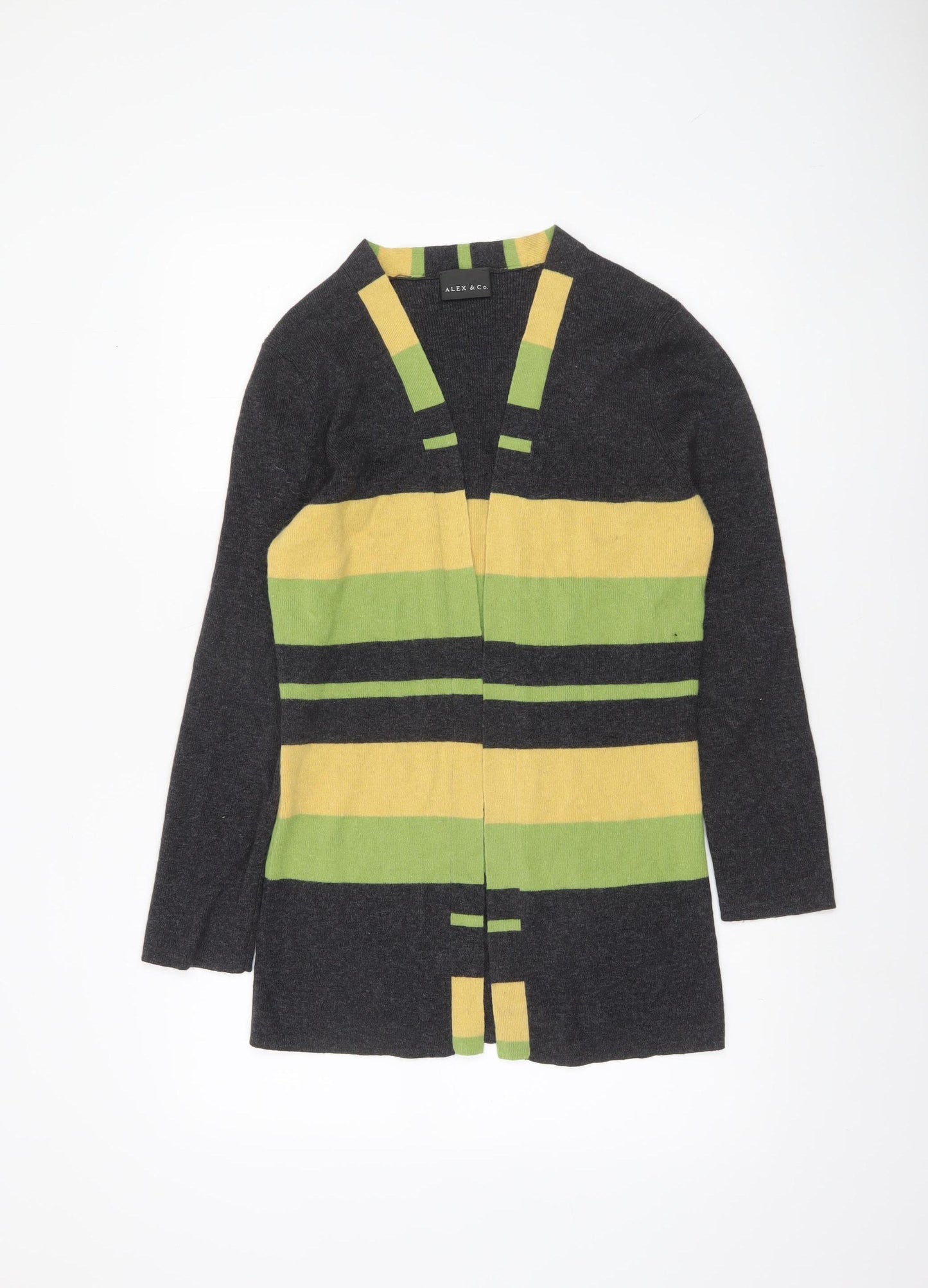 ALEX & Co. Women's Multicoloured Striped Knit Cardigan UK 10