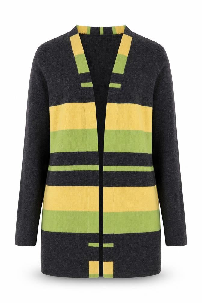 ALEX & Co. Women's Multicoloured Striped Knit Cardigan UK 10