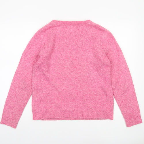 Cupcakes and Cashmere Womens Pink Heart Pullover Jumper Size S