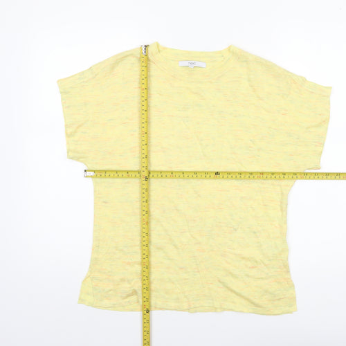 Next Women Yellow Knit Linen Blend Short Sleeve T-Shirt Size 8