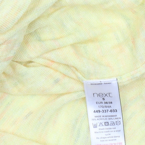 Next Women Yellow Knit Linen Blend Short Sleeve T-Shirt Size 8