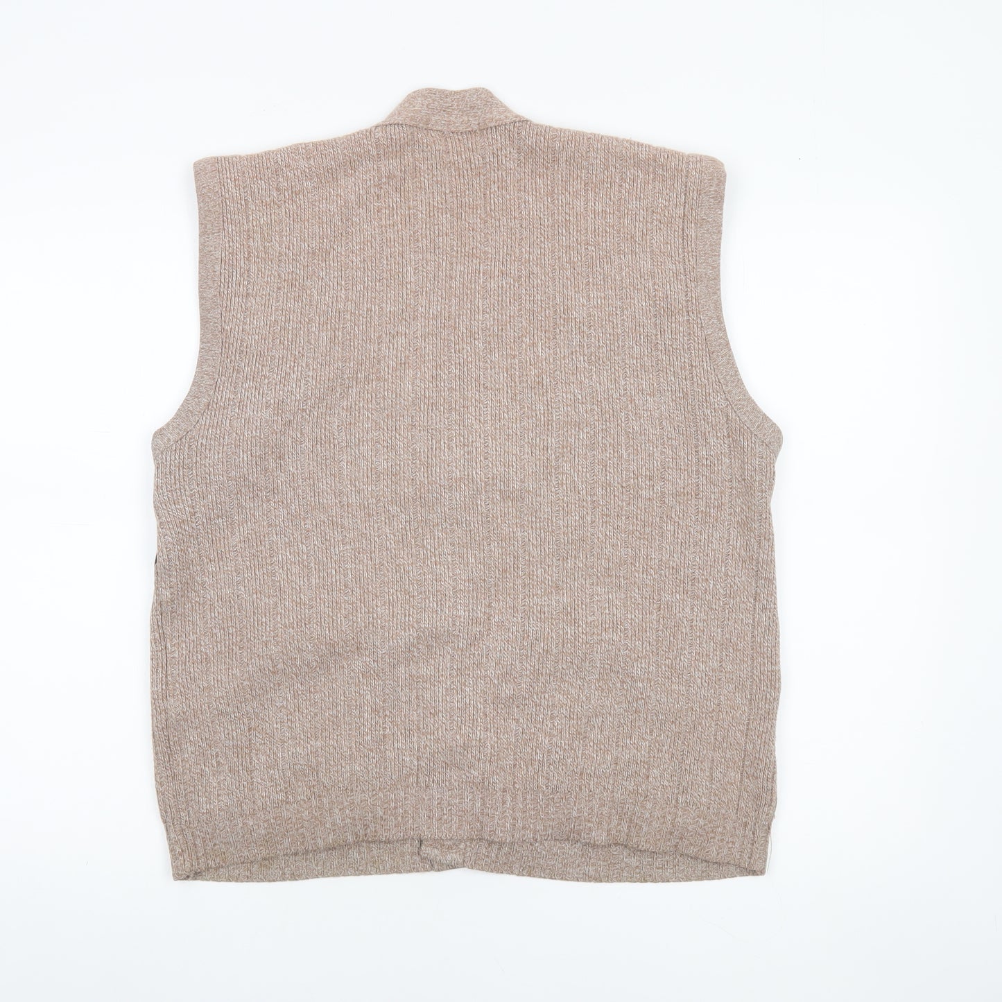 Classic Knitwear Men's Beige Argyle Sleeveless Vest L Knit Acrylic