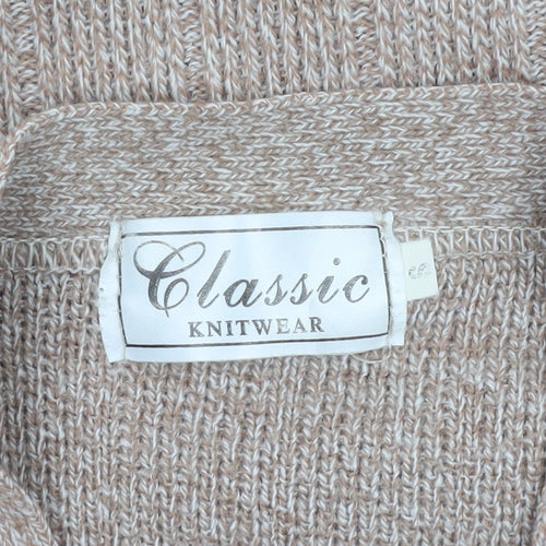 Classic Knitwear Men's Beige Argyle Sleeveless Vest L Knit Acrylic