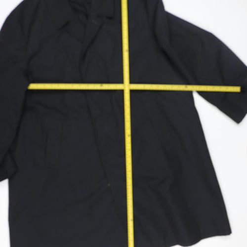 Swallow Mens Black Mid-Length Rain Coat Waterproof Jacket M