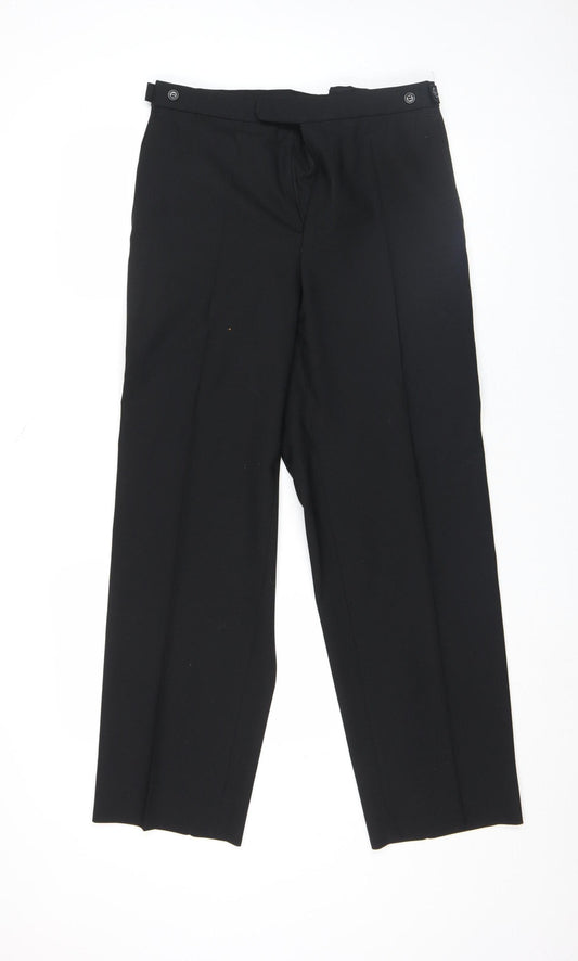 Marks and Spencer Mens Black Wool Blend Dress Pants 32W 31L Classic Fit