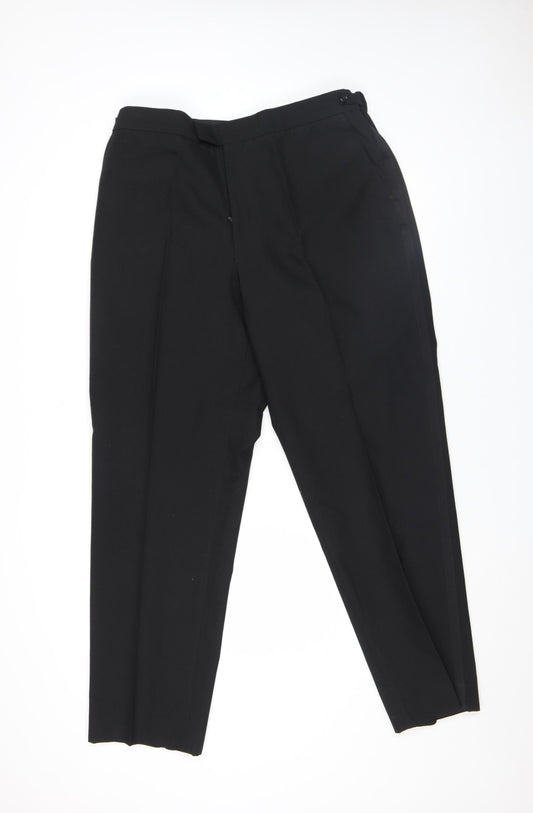 Debenhams Sovereign Collection Men's Black Wool Blend Formal Dress Trousers 38R