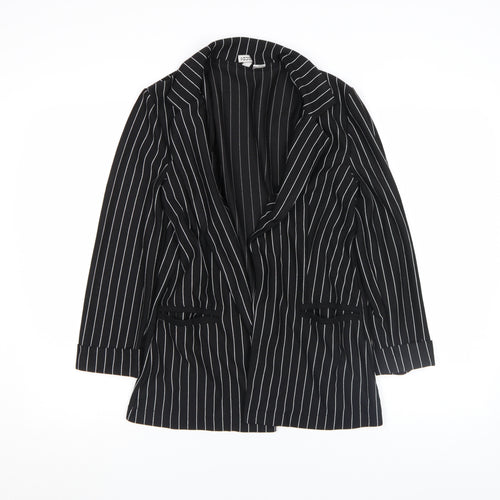 H&M Divided Women’s Black Pinstripe Blazer Jacket Size S