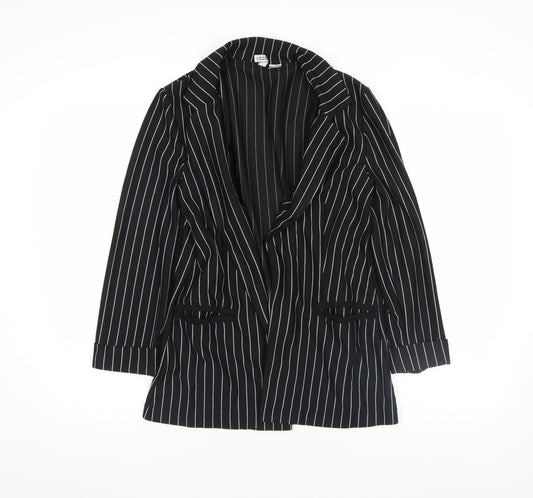 H&M Divided Women’s Black Pinstripe Blazer Jacket Size S
