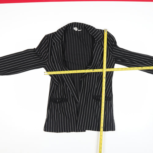 H&M Divided Women’s Black Pinstripe Blazer Jacket Size S
